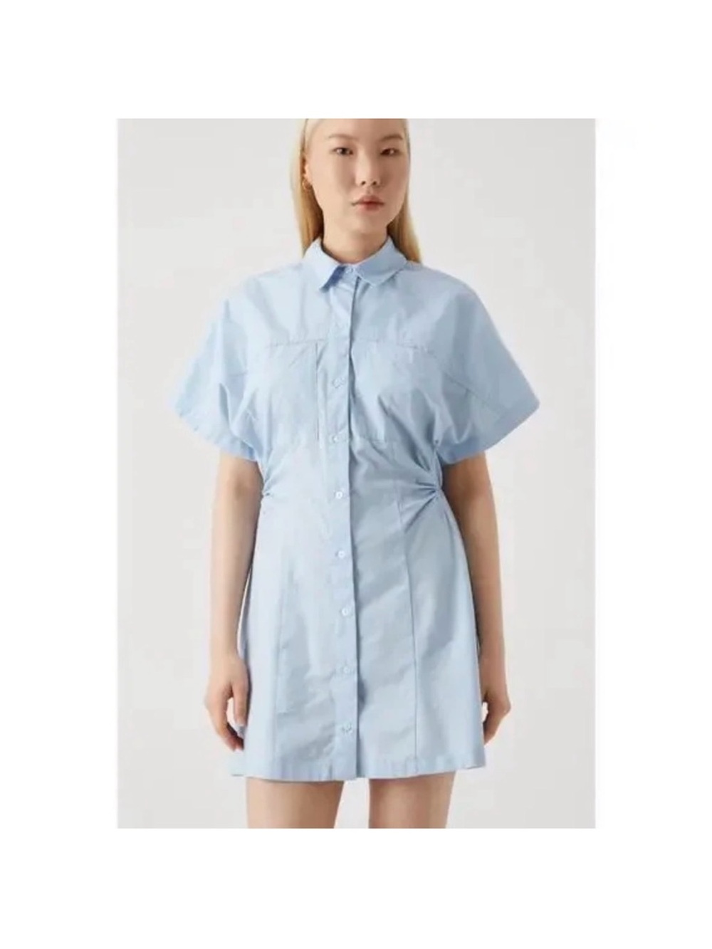 Abercrombie & Fitch Light Blue Button-Up Mini Shirt Dress XST